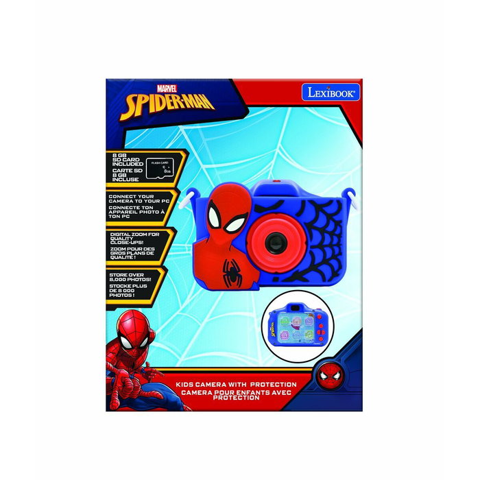 LEXIBOOK Cámara Infantil Spider-Man con Protección de Silicona