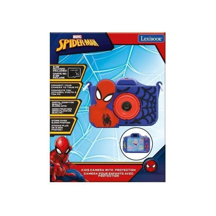LEXIBOOK Cámara Infantil Spider-Man con Protección de Silicona