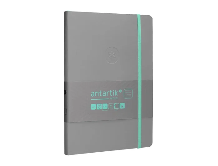 Antartik Cuaderno A5 Tapa Blanda Hojas Rayadas Gris y Turquesa 80 Hojas 80gr FSC