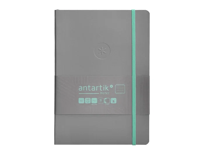 Antartik Cuaderno A5 Tapa Blanda Hojas Rayadas Gris y Turquesa 80 Hojas 80gr FSC