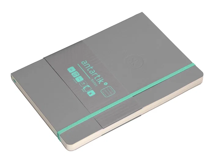 Antartik Cuaderno A5 Tapa Blanda Hojas Rayadas Gris y Turquesa 80 Hojas 80gr FSC