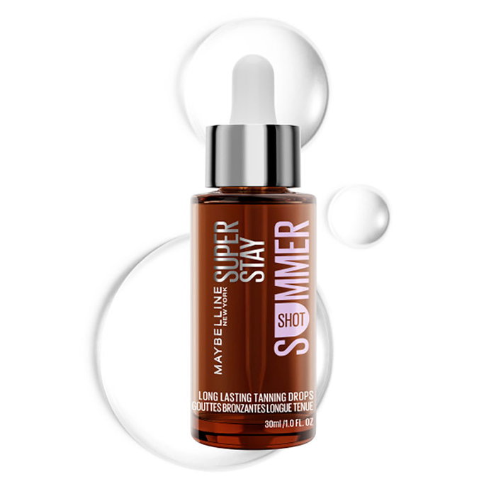 Maybelline Super Stay Summer Shot - Suero Facial Autobronceador con Ácido Hialurónico, Bronceado hasta 96h, Tono Universal, 30 ml