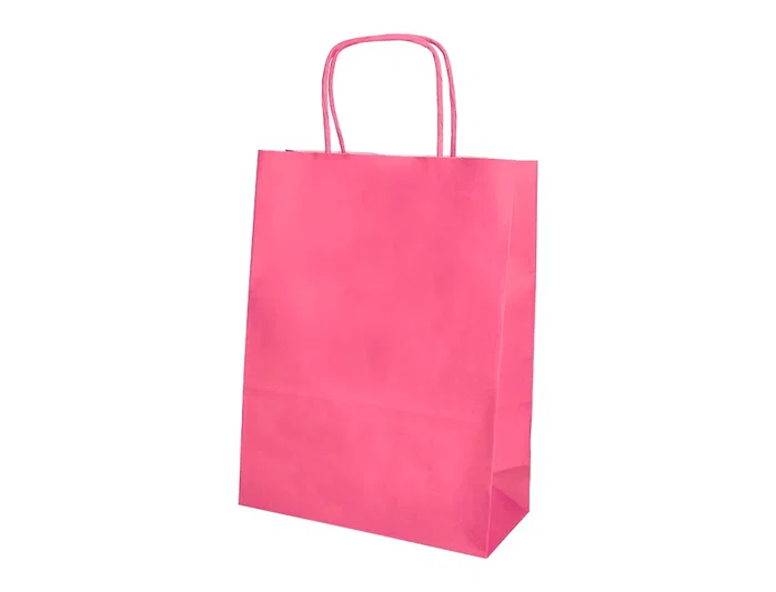 Q-connect Bolsa Papel Celulosa Rosa XS con Asa Retorcida 180x240x80 mm (Pack 25)