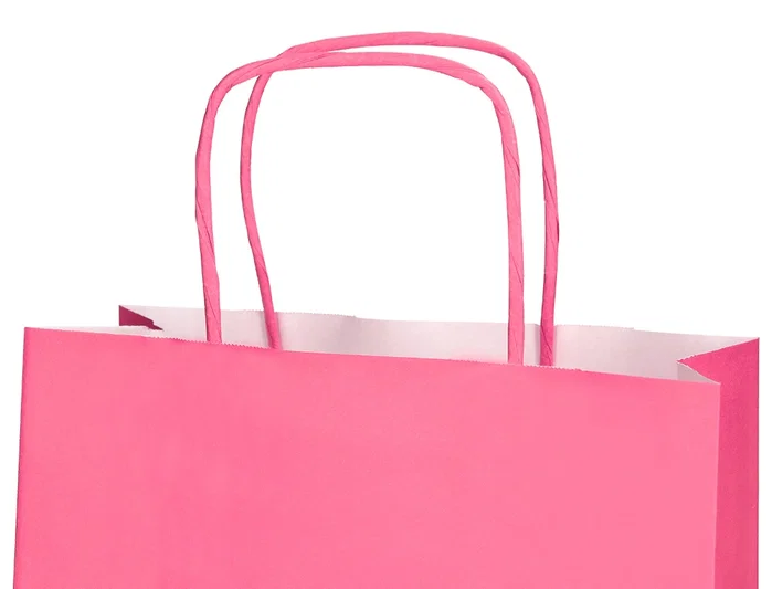 Q-connect Bolsa Papel Celulosa Rosa XS con Asa Retorcida 180x240x80 mm (Pack 25)