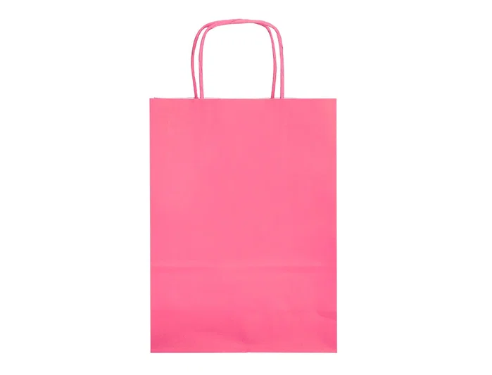Q-connect Bolsa Papel Celulosa Rosa XS con Asa Retorcida 180x240x80 mm (Pack 25)