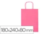 Q-connect Bolsa Papel Celulosa Rosa XS con Asa Retorcida 180x240x80 mm (Pack 25)