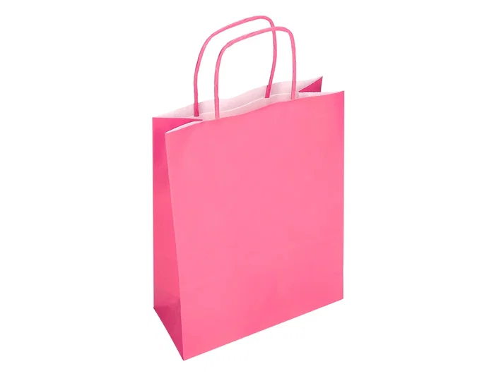 Q-connect Bolsa Papel Celulosa Rosa XS con Asa Retorcida 180x240x80 mm (Pack 25)
