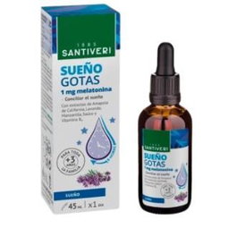 SANTIVERI Sueño 1Mg Melatonina 45Ml con Extractos Vegetales para el Descanso
