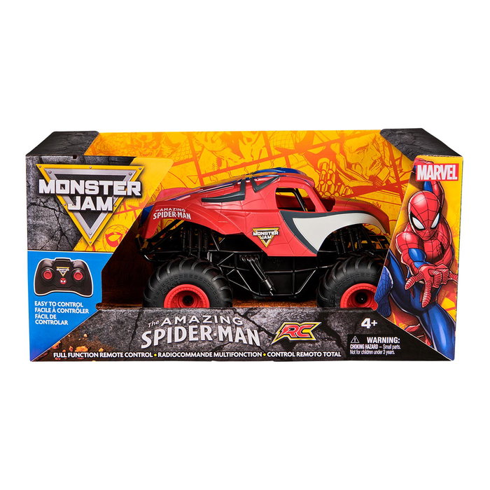 Monster Jam Spin Master Monster Truck RC Spider-Man - Vehículo teledirigido para niños +4 años