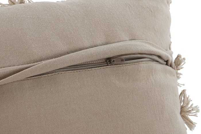 DKD Home Decor Cojín de Algodón Hecho a Mano Beige 45x45 cm (Pack de 2)