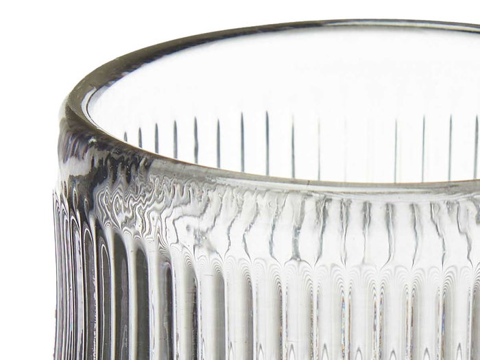 Giftdecor Portavela Círculo Raya Pequeño Gris 7.5x7.8x7.5 cm (Set de 12)