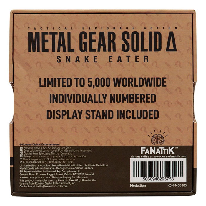 Metal Gear Solid Delta Medallón Cobra Unit Limited Edition