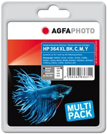 Agfa Photo 364BK/C/M/Y Multipack Negro, Cian, Magenta, Amarillo ~3.010 Páginas (CN684EE, CB323EE, CB324EE, CB325EE)