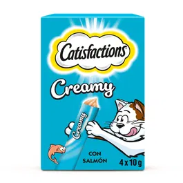 Mars Catisfactions Creamy Salmón - 11 * 4 * 10 gr, Golosinas Cremosas para Gatos