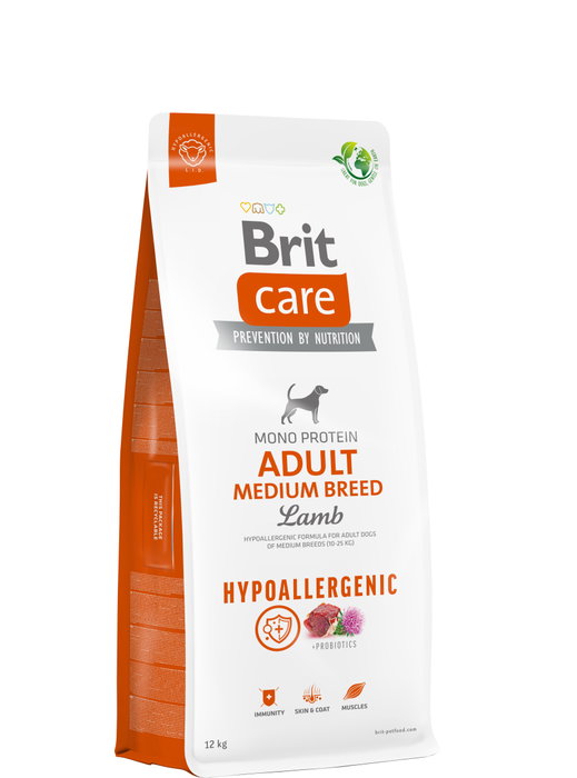 Brit Care Adult Cordero Hipoalergénico para Perros de Raza Mediana 12kg