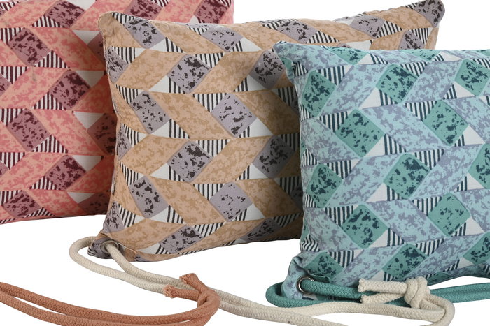 DKD Home Decor Cojín Mediterráneo Marrón Coral 10 x 30 x 20 cm (3 Unidades)