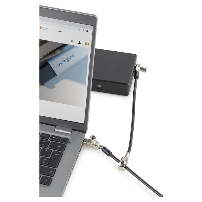 Kensington Candado Fino con Llave N17 2.0 para Portátil, Doble Cabezal, Ranura tipo Wedge, Negro/Plata