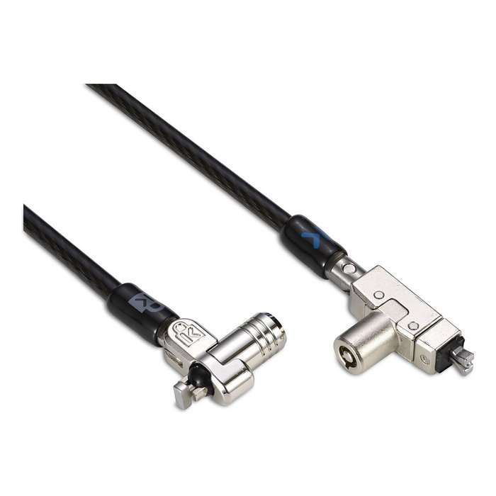 Kensington Candado Fino con Llave N17 2.0 para Portátil, Doble Cabezal, Ranura tipo Wedge, Negro/Plata