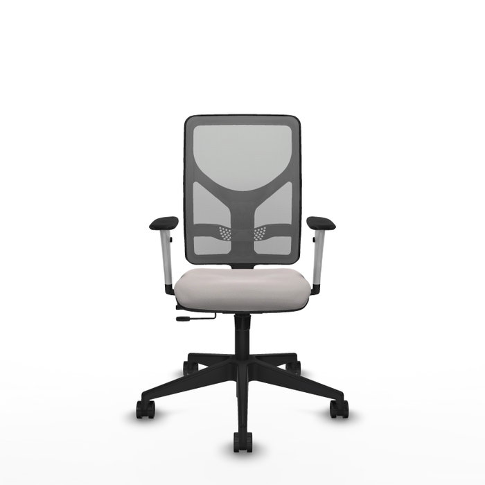 PIQUERAS Y CRESPO Silla de oficina Motilla con mecanismo Sincro/Traslack Blanco y Gris