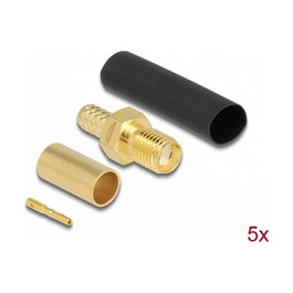 DeLOCK SMA hembra para engarzar LMR200 con tubo termorretráctil - 5 piezas