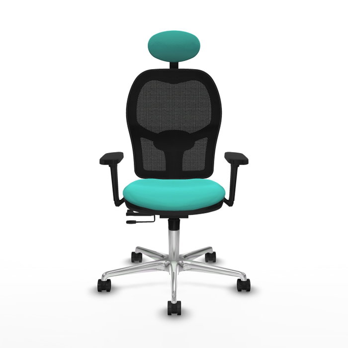 PIQUERAS Y CRESPO Silla de oficina Jorquera con mecanismo Sincro/Traslack, Turquesa y Negro