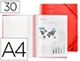 Liderpapel Carpeta Escaparate con Espiral, 30 Fundas, Polipropileno, DIN A4, Rojo