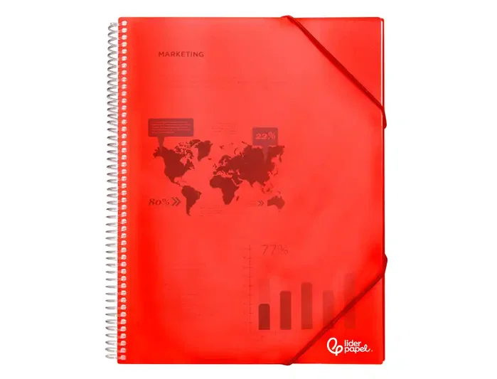 Liderpapel Carpeta escaparate con espiral Rojo 30 fundas Din A4