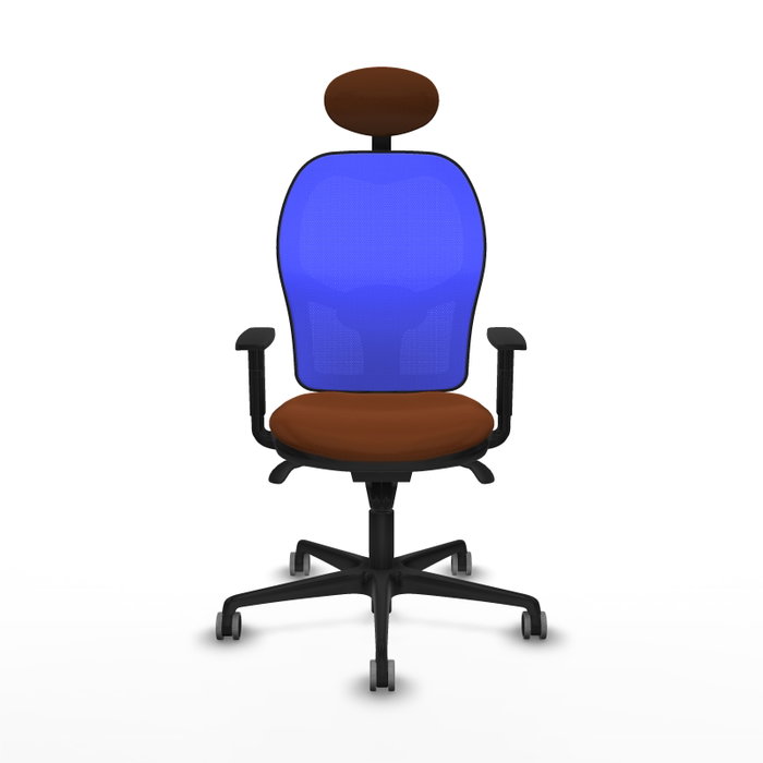 PIQUERAS Y CRESPO Silla de oficina Jorquera con mecanismo Sincro, marrón y azul