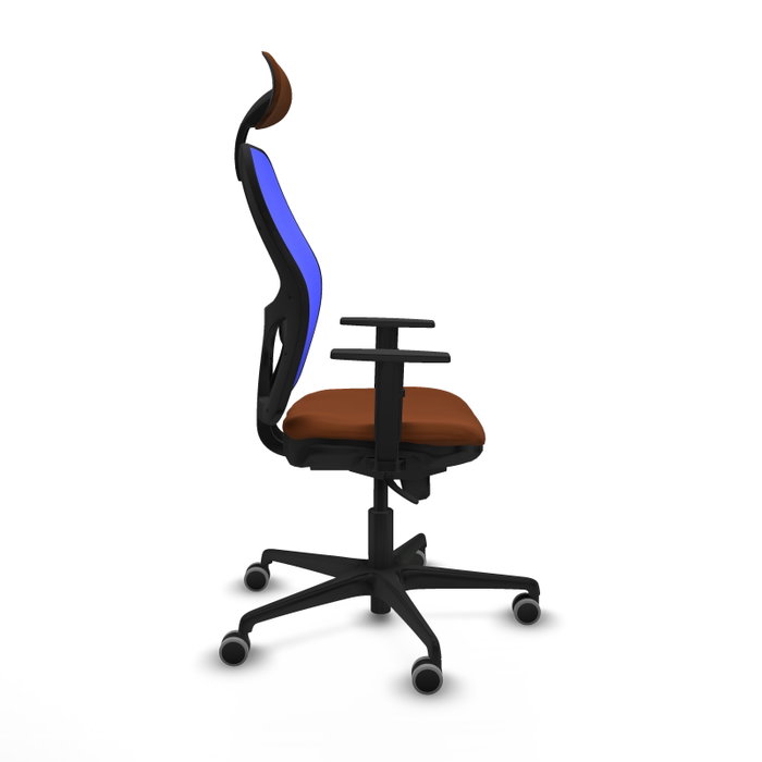 PIQUERAS Y CRESPO Silla de oficina Jorquera con mecanismo Sincro, marrón y azul