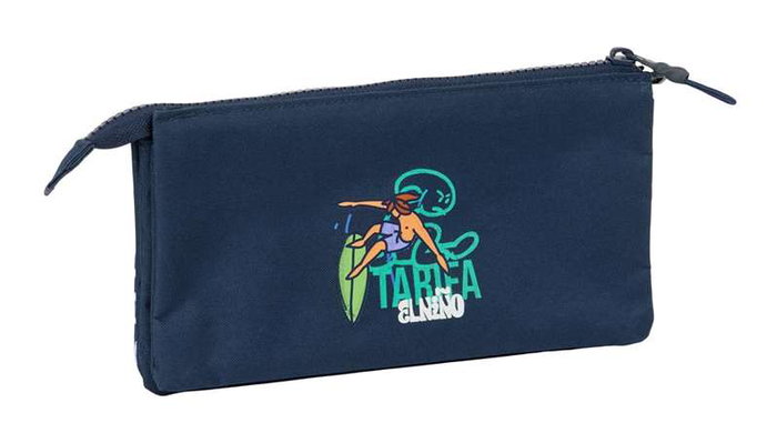 Portatodo Triple El Niño Kook Azul marino 22 x 12 x 3 cm