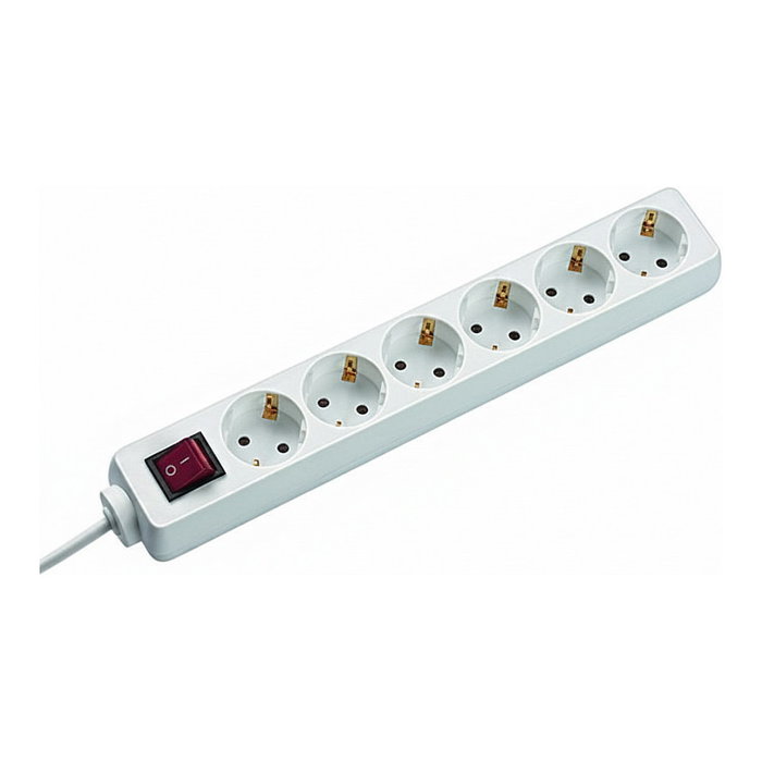 Bachmann SELLY Regleta de enchufes 6x Schutzkontakt con interruptor, blanco, 1,5m Bachmann SELLY Regleta de enchufes 6x Schutzkontakt con interruptor, blanco, 1,5m