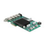 DeLOCK PCI Express x4 Gigabit LAN 4x RJ45 con PoE+ Intel I350, Tarjeta de Red Interna para PC, Windows 10/11