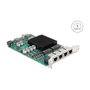 DeLOCK PCI Express x4 Gigabit LAN 4x RJ45 con PoE+ Intel I350, Tarjeta de Red Interna para PC, Windows 10/11