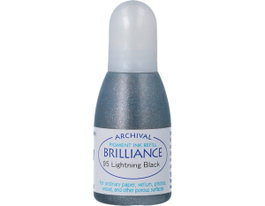 Tsukineko Tinta BRILLIANCE Negro Relámpago Efecto Nacarado 20ml
