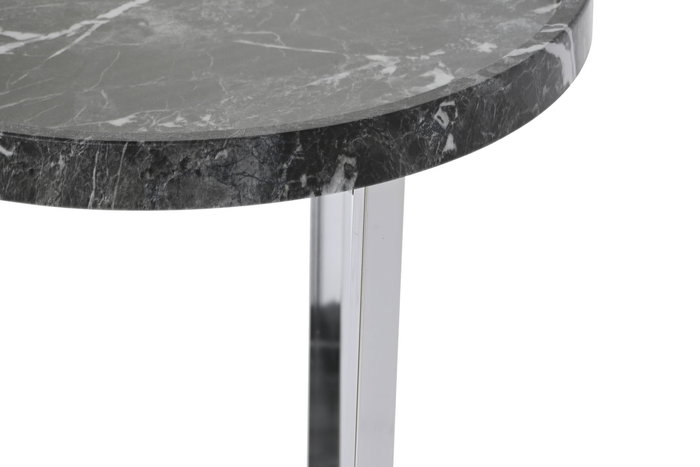 DKD Home Decor Mesita Auxiliar Negro Mármol MDF Acero Inoxidable 40x40x53 cm