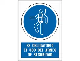 Syssa Señal de Obligación: Obligatorio Uso de Arnés de Seguridad en PVC 245x345 mm