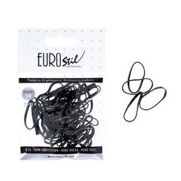 EUROSTIL Bolsa de Gomas Negras para Cabello 50un