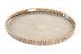 DKD Home Decor Plato de Postre de Gres Esmaltado Beige 20x20x2 cm