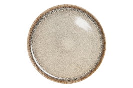 DKD Home Decor Plato de Postre de Gres Esmaltado Beige 20x20x2 cm