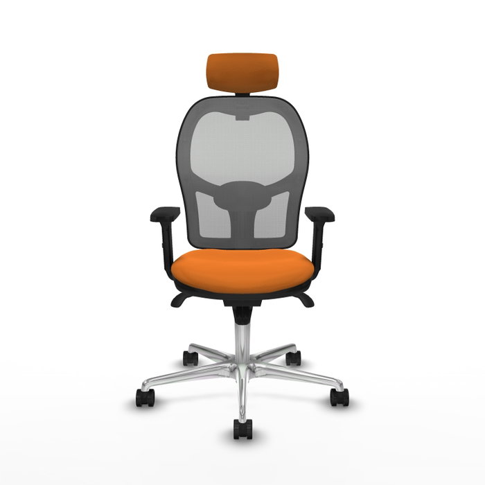 PIQUERAS Y CRESPO Silla de oficina Jorquera con mecanismo Sincro, Naranja y Gris PIQUERAS Y CRESPO Silla de oficina Jorquera con mecanismo Sincro, Naranja y Gris