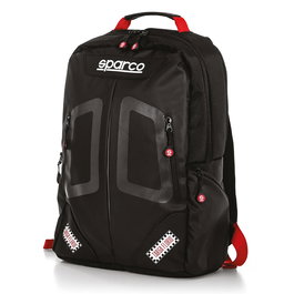 Sparco S016440NRRS Mochila Ligera para Eventos de Automovilismo, 15L, Compartimento para Portátil 15", Negro-Rojo