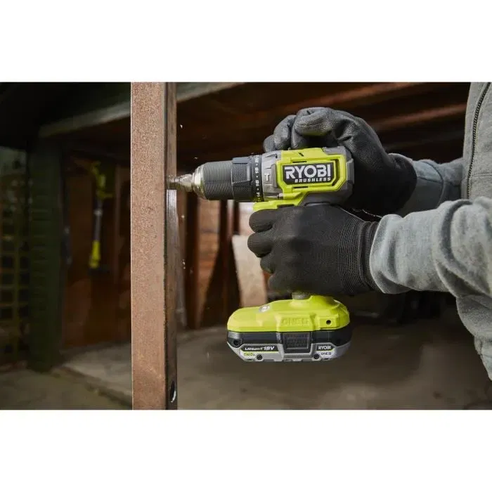 Ryobi RYO4058546562717 Taladro de Impacto Brushless 18V 54 Nm 450-1.700 rpm 27.200 cp/min con 2 Baterías y Cargador