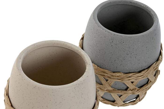 DKD Home Decor Portacepillos de Dolomite y Fibra, Pack de 2 Surtidos DKD Home Decor Portacepillos de Dolomite y Fibra, Pack de 2 Surtidos