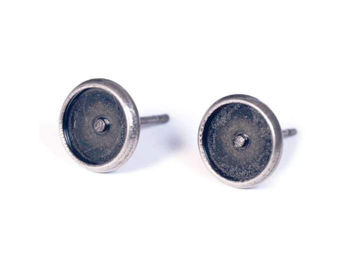 Innspiro Pendiente metálico para incrustar disco plateado envejecido 8,0x11,4mm Innspiro Pendiente metálico para incrustar disco plateado envejecido 8,0x11,4mm