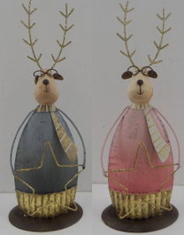 DKD Home Decor Figura de Metal RENO Dorado Surtido de 2