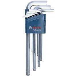 Bosch Professional BOS4059952512525 Juego de 9 llaves macho para tornillos con hexágono interior
