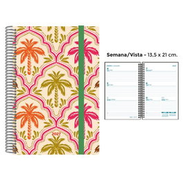 SENFORT Agenda Anual 2027 Decorada Palmeras con Tapa PP