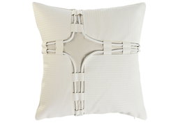 DKD Home Decor Cojín PU Blanco 45x10x45 650 GSM