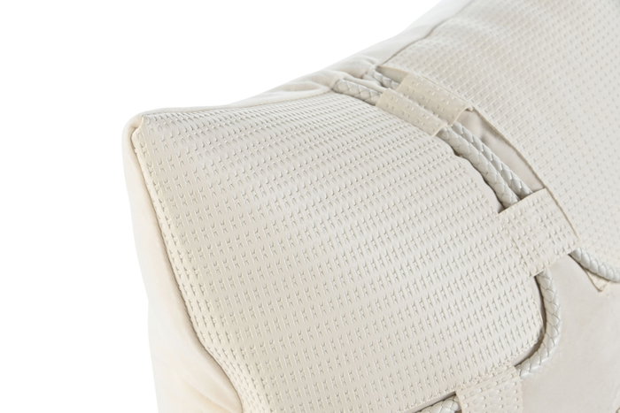 DKD Home Decor Cojín PU Blanco 45x10x45 650 GSM