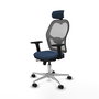 PIQUERAS Y CRESPO Silla de oficina Jorquera con mecanismo Sincro/Traslack, Azul marino y Gris
